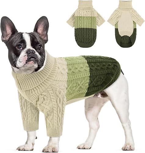 Miniatura 1 de ASENKU Suéter de perro para perros pequeños y medianos, sudadera de punto de cuello alto para perro, ropa gruesa para cachorros para chihuahua,