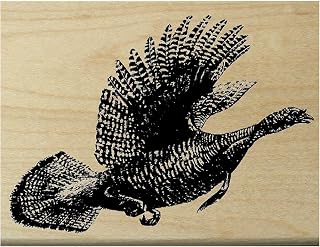P12 Flying Wild Turkey Rubber Stamp WM