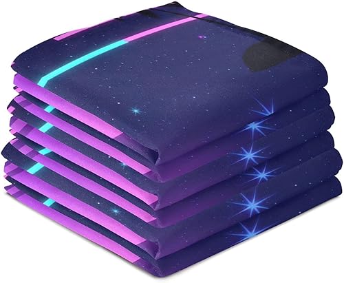 Miniatura 4 de Retro Neon Purple Gradient Sun Kitchen Hand Towels, 28x18 Bulk Cooking Towel, Set of 4