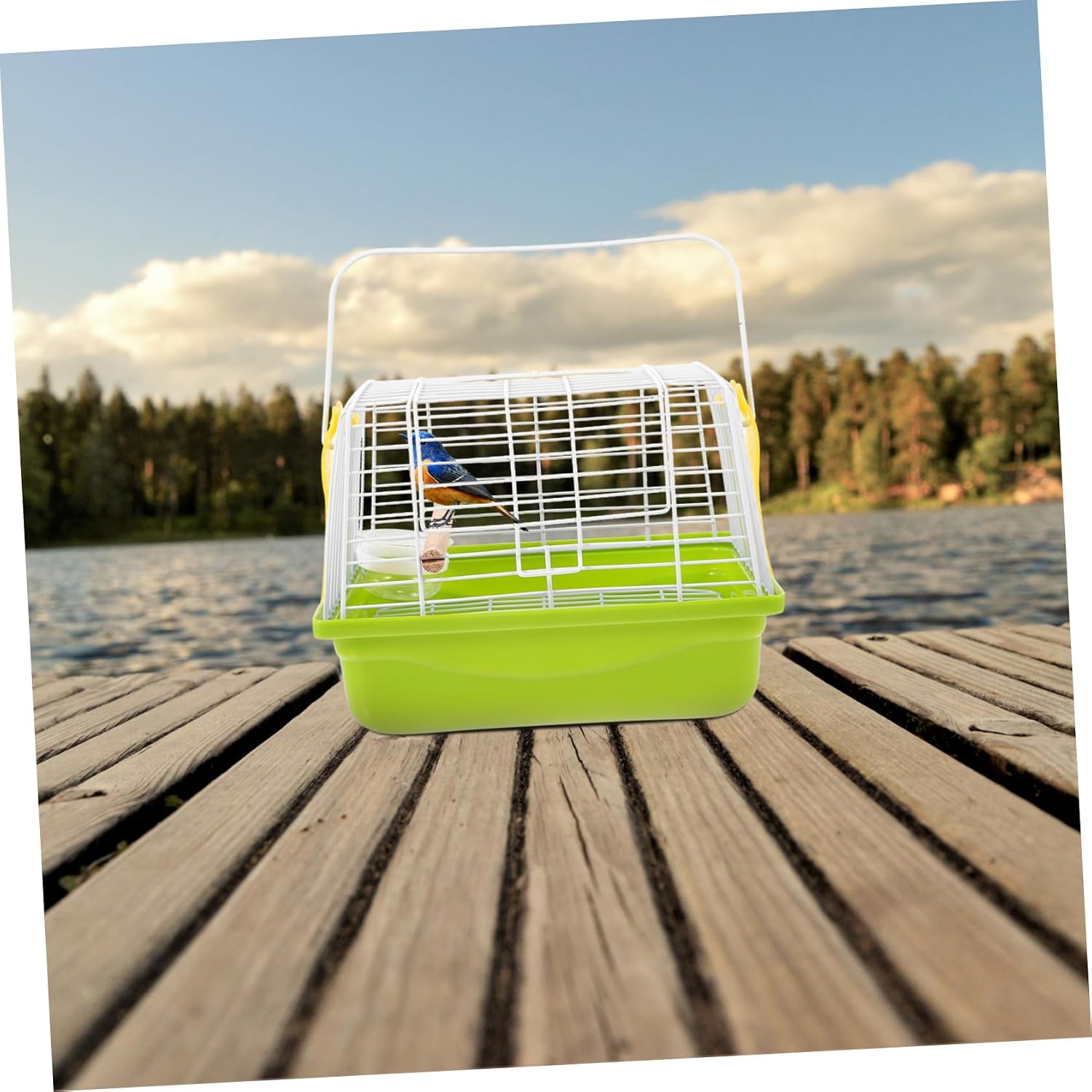1Set Bird Carrier Travel Cage Portable Lightweight Pet Carrier for Birds Parrots for Outdoor Use Camping Trips with Handle for