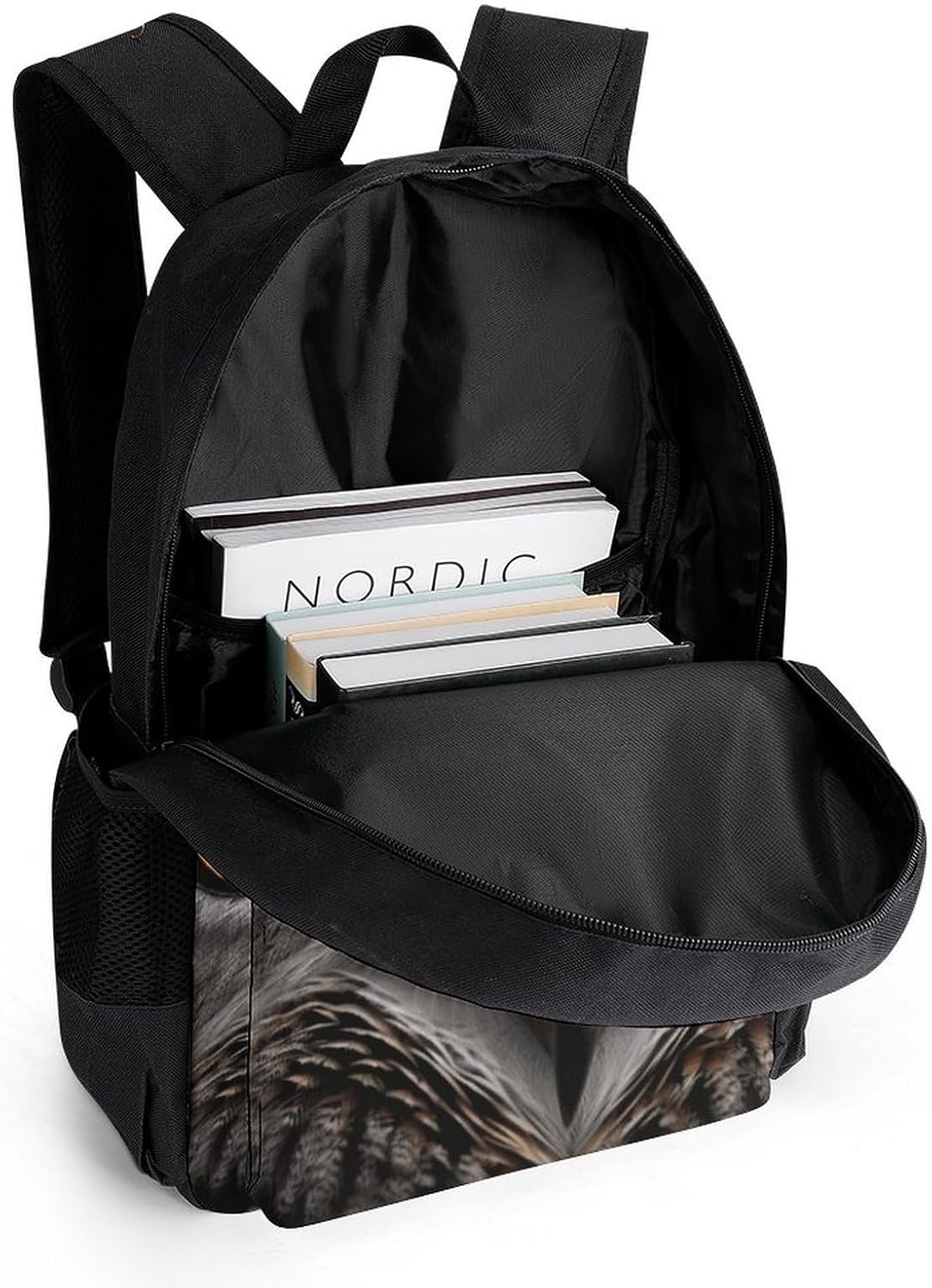 Portable Owl Eyes Backpack with Front & Side Pockets image 5