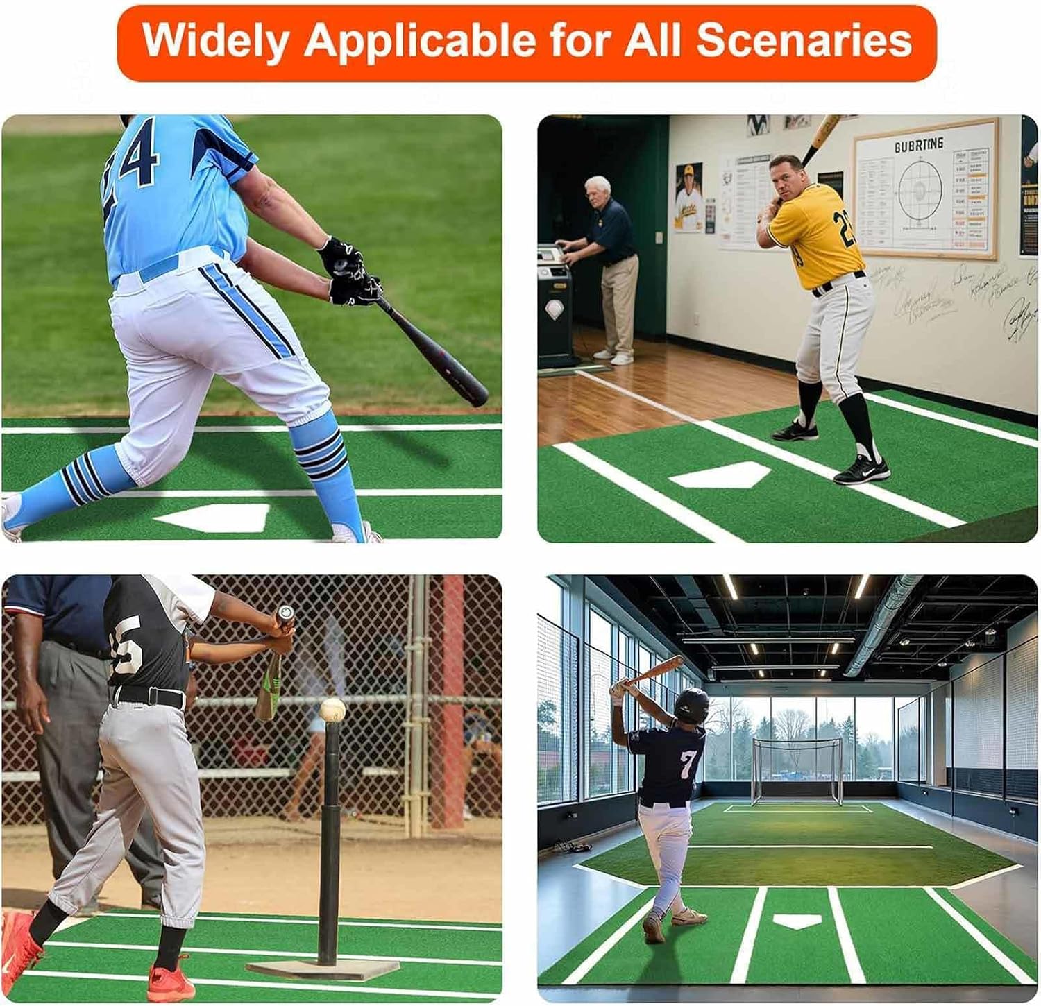 Hitting Mat Baseball, with Home Plate Batters Box Turf Mat, Softball Hitting Mat, Non-Slip Eva Indoor and Outdoor Use