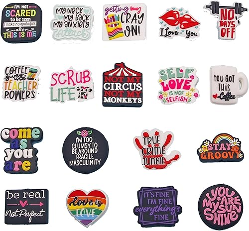 Miniatura 7 de APCGSM 18 cuentas focales de silicona para bolígrafos, palabras divertidas, cuentas de silicona para hacer llaveros, cuentas de silicona de