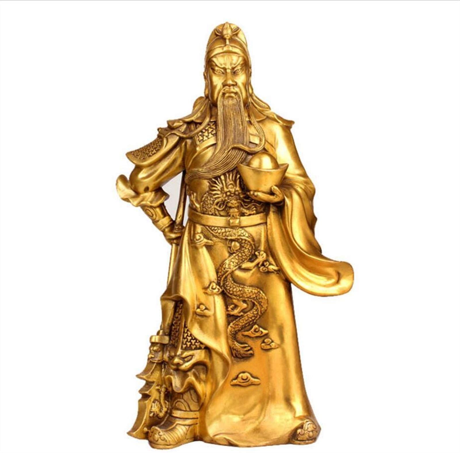 YNBSHGAA Feng Shui Guan Yu Statue Copper Statue Pure copper Guan Gong statue Guan Yu statue God of wealth Wu God of wealth opened, moved, gifts, furnishings, home Feng Shui Decora