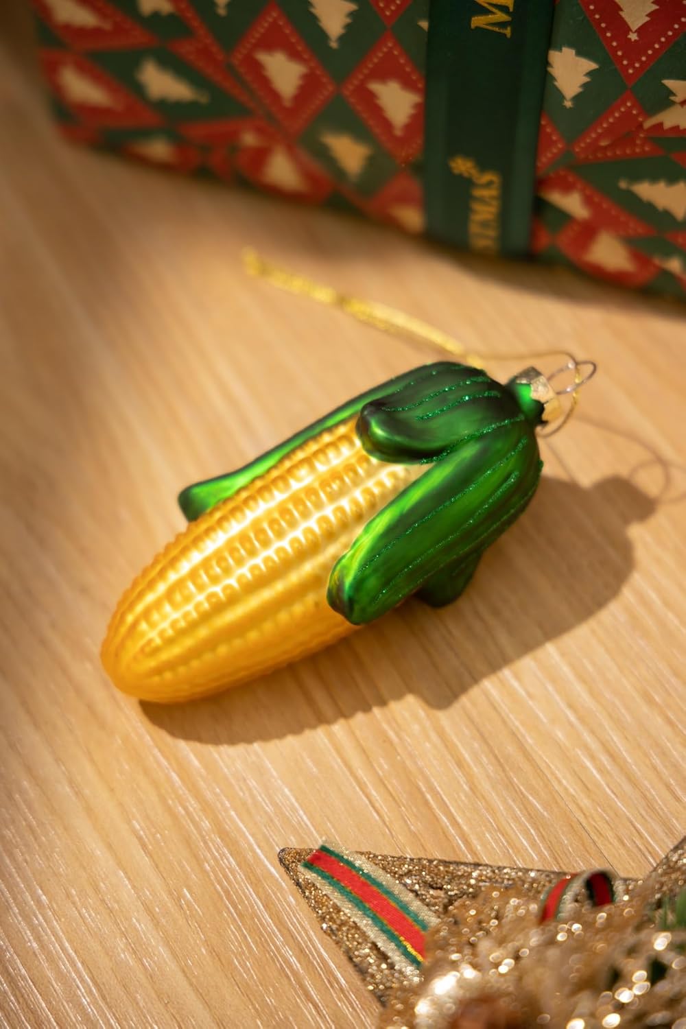 2 Count Blown Glass Corn Christmas Ornament, Glass Corn Ornaments for Christmas Tree - Image 5