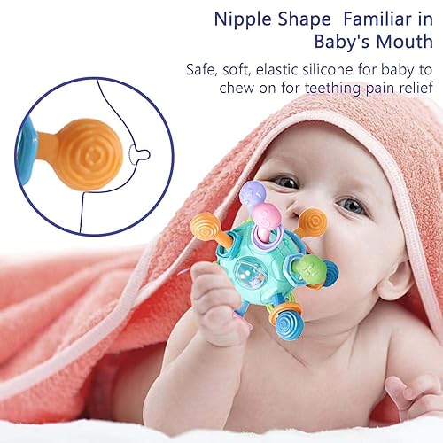 Miniatura 2 de Juguetes de dentición Montessori para bebés, juguetes sensoriales de dentición para bebés, regalos para bebés recién nacidos, sonajeros para bebés,