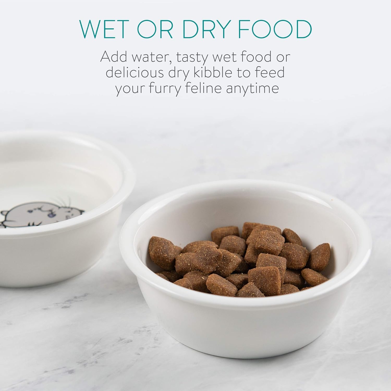 Navaris Cat Bowls - Set of 3 Porcelain Dog, Puppy, Kitten, Cat Food and Water Bowls - Replacement Bowls for 50174.03 Elevated Feeding Station 7 71kCw19P6dL. AC SL1500