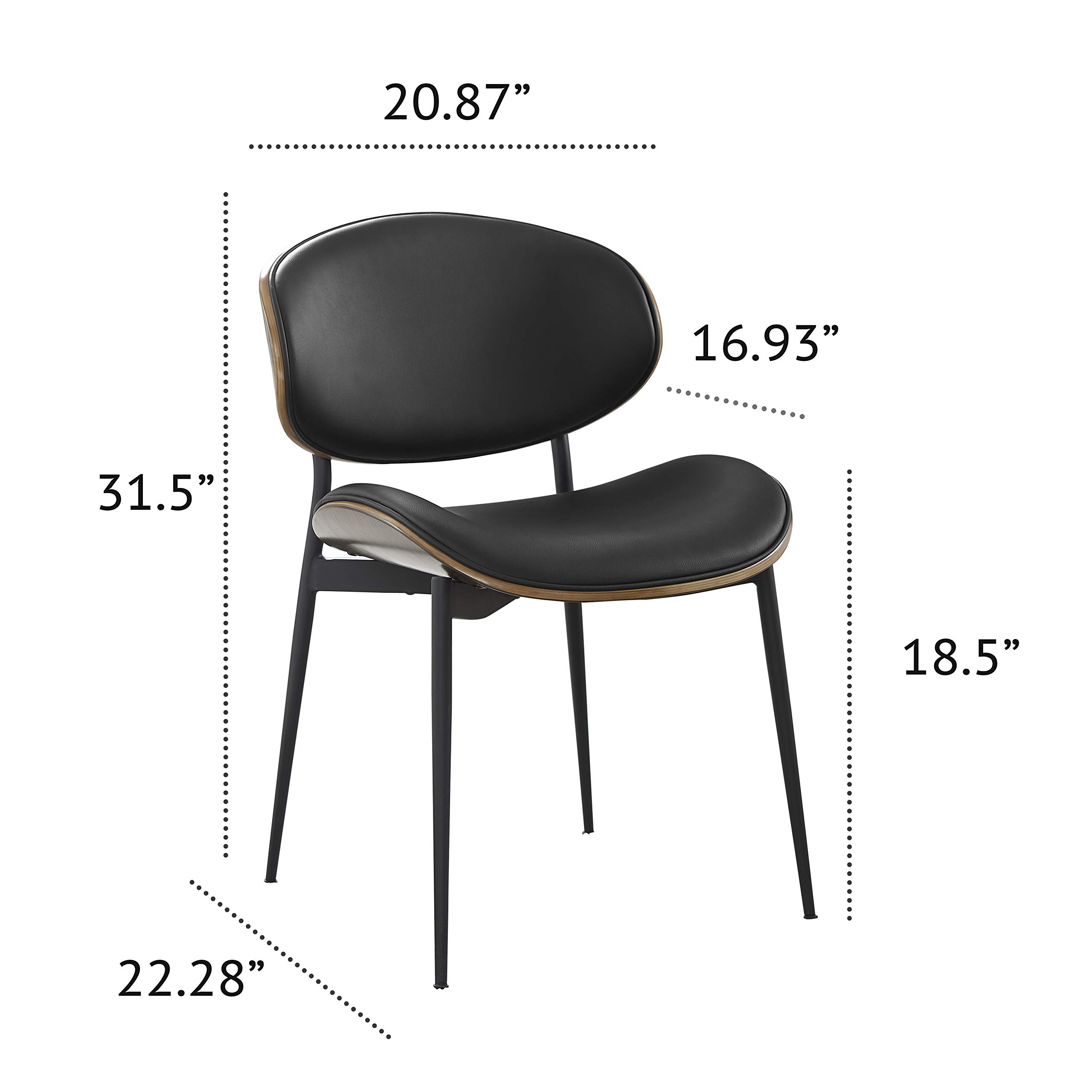 Art Leon Modern Faux Leather Dining Chair, Mid Century Desk Chair No