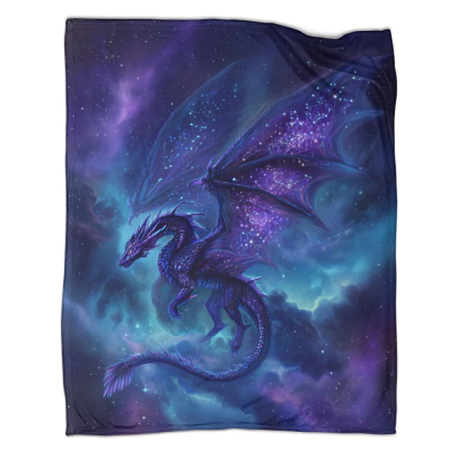 kaiyun Cosmic Dragons Soar through The Star-studded Milky Way Super Soft Blanket | Throws | Fluffy And Comfortable Travel Cover,40x50inch(100x130cm)