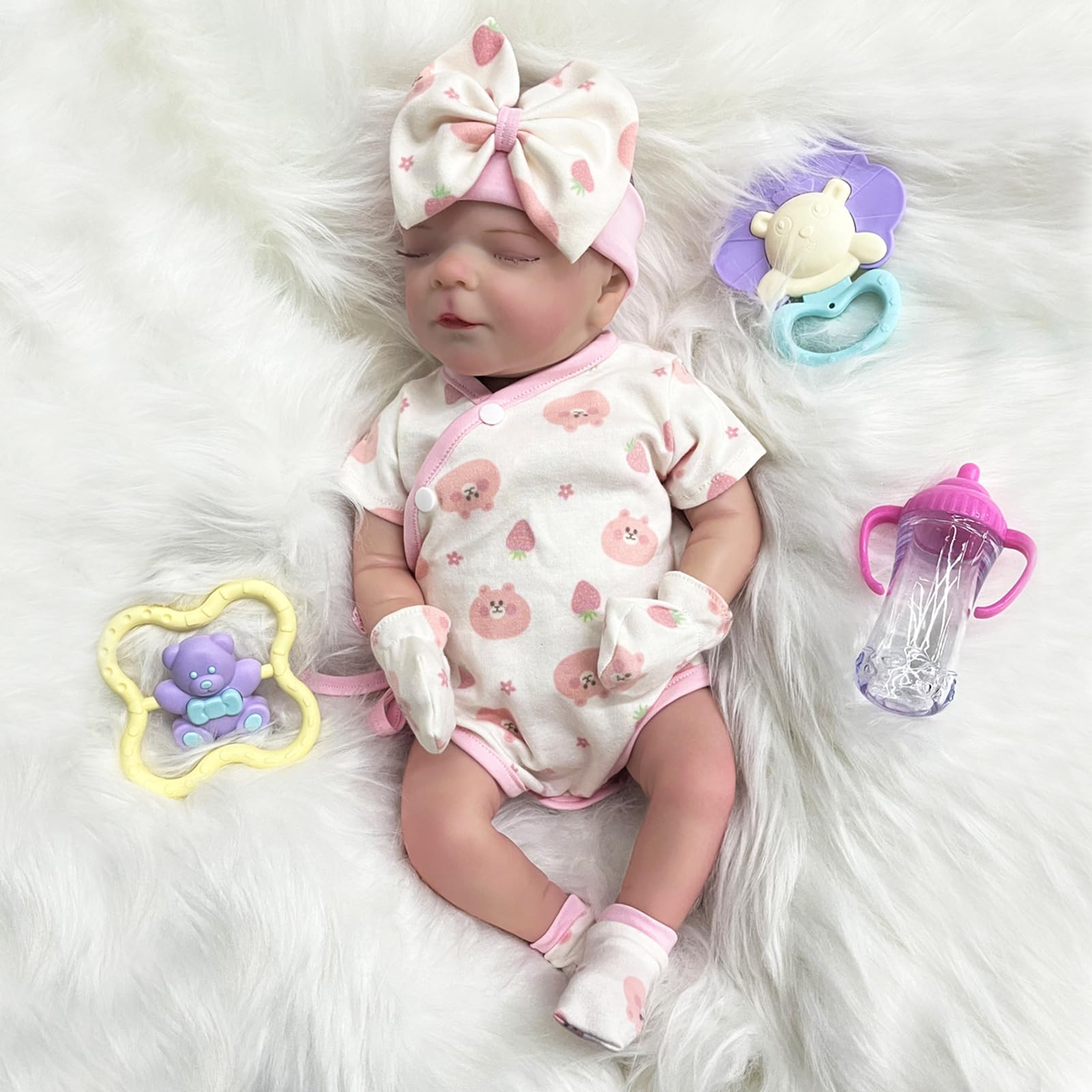 Reborn Baby Dolls,17" Realistic Newborn Baby Dolls, Lifelike Reborn Baby Dolls with Soft Body,Accessories and Gift Box for Girls Kids Age 3+