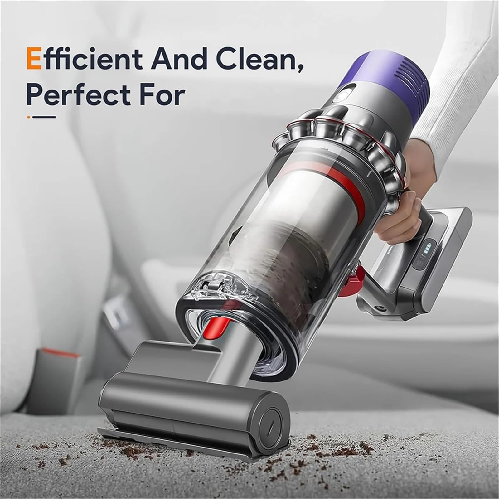 Brosse électrique pour enlever les acariens du matelas, compatible avec aspirateurs Dyson V7, V8, V10, V11 et V15. Mini tête de brosse motorisée.