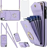 Vista 1 de Asuwish Funda de teléfono para iPhone XR 6.1 con protector de pantalla de vidrio templado y anillo RFID bloqueo tarjetero TPU Cell iPhoneXR