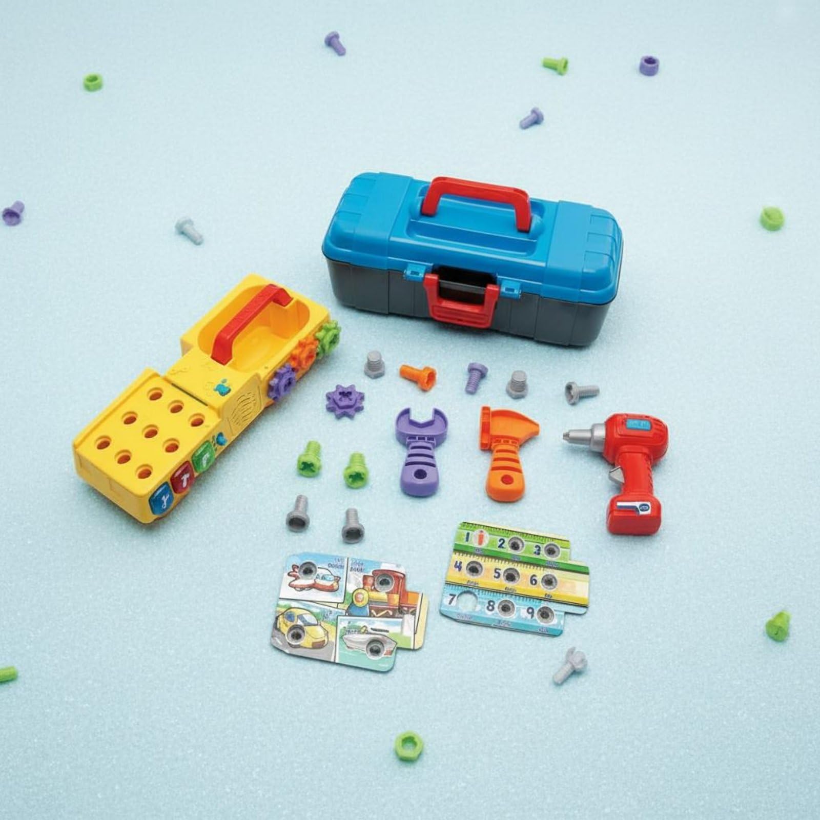 Interaktiver Lernwerkzeugkasten Rollenspiel Kinderwerkzeugkoffer 3 Lernmodi Kinderwerkzeug-Set für Kleinkinder