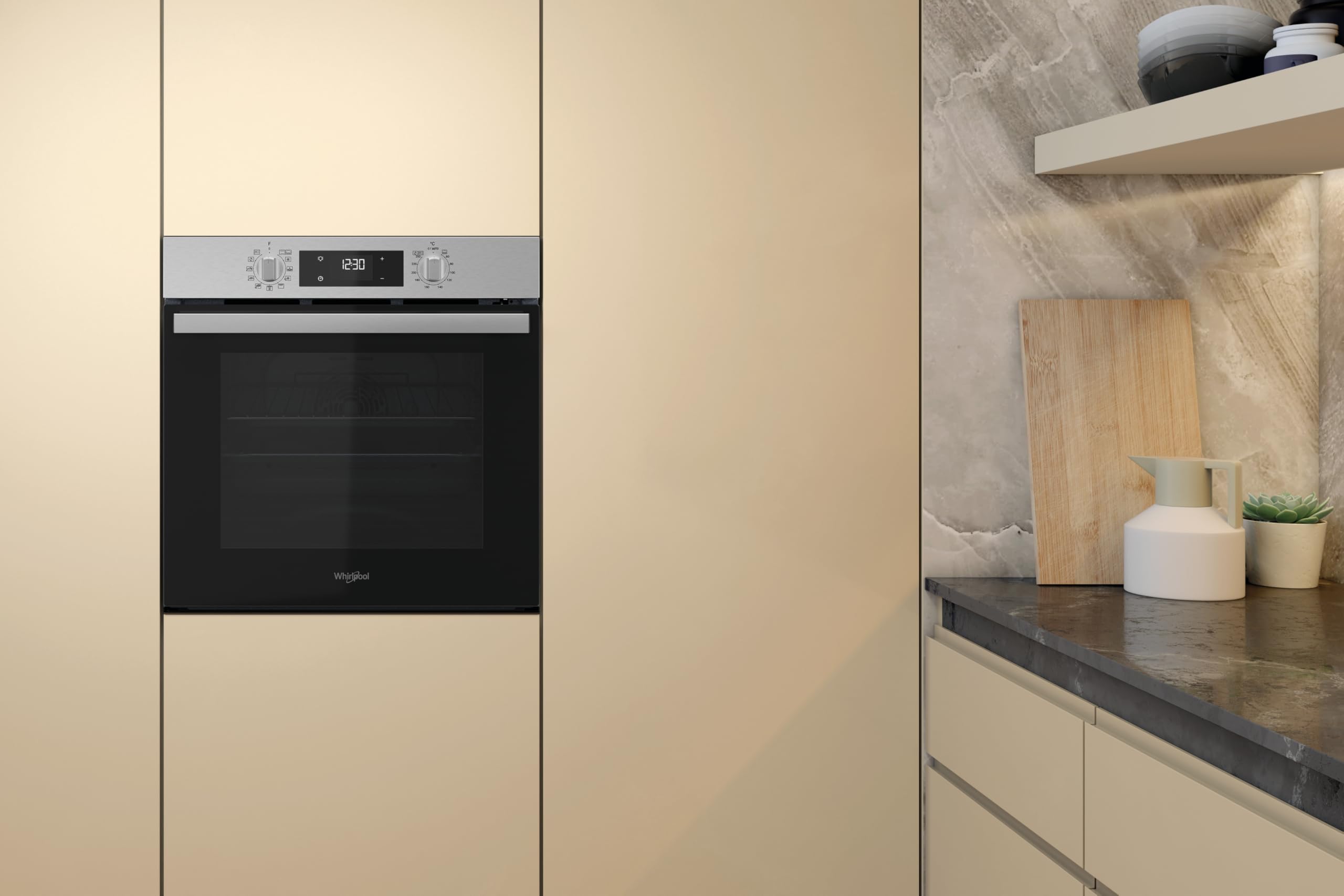 Whirlpool OMR58RR0X - Forno Multifunzione Da Incasso, Elettrico, Ventilato, Pirolitico, Capacità 71L, Acciaio Inox, Classe A+. Cook 3, Cool Door, Easy Clean. 59,5 x 59,5 x 55,1cm