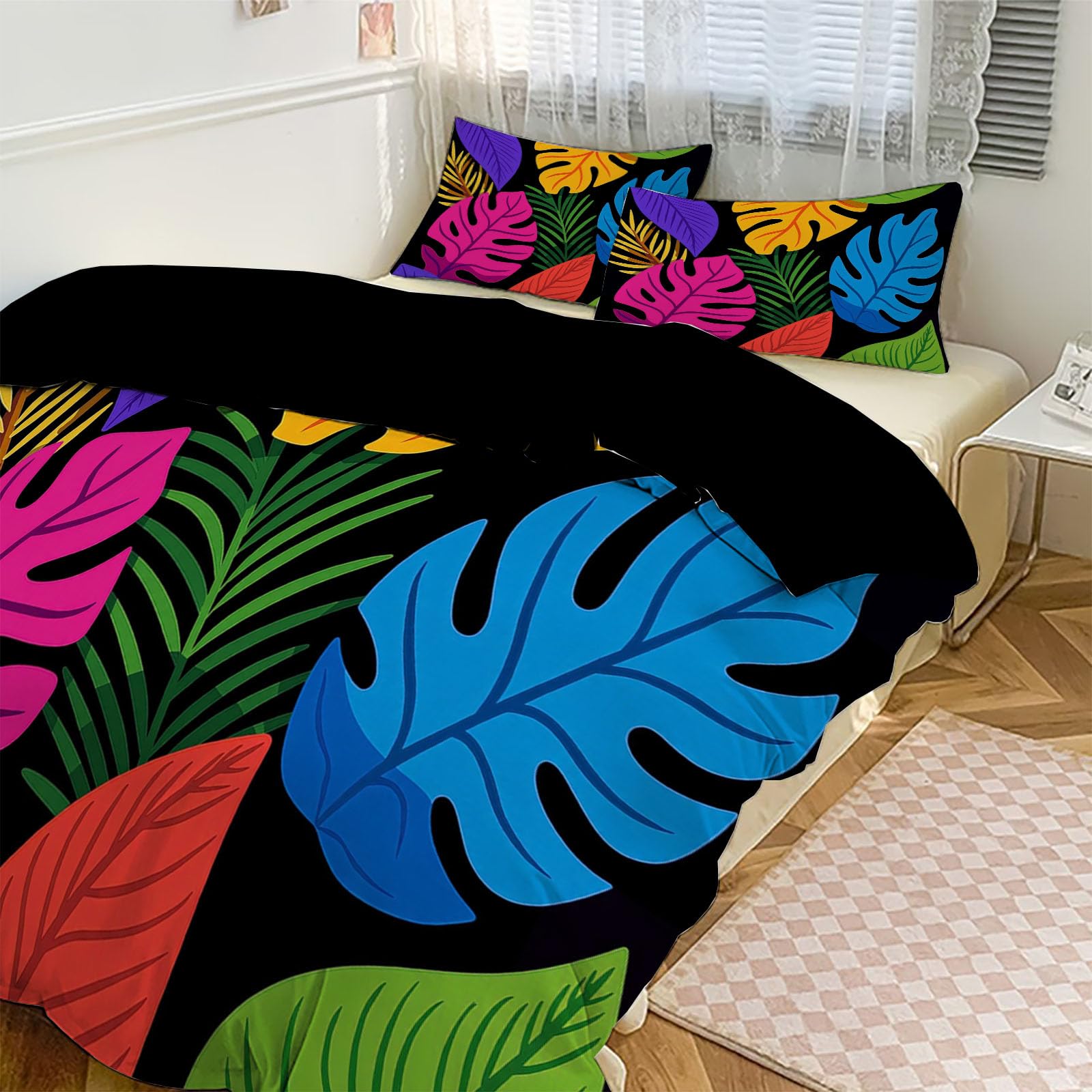 Fermeture éclair parure de lit 140x200 tropicale pour changer sa couette facilement sans effort