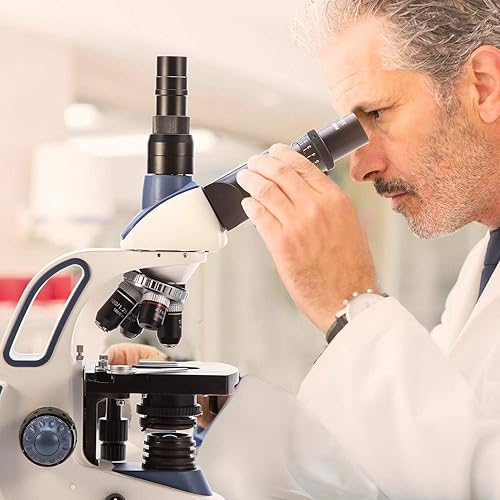 Miniatura 6 de Swift SW380T 40X-2500X Microscopio de laboratorio compuesto trinocular de grado de investigación con cámara de 1.3mp y software compatible con