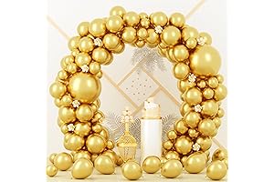 90 Pack Metallic Gold Balloons: Chrome Gold Balloon Garland Arch Kit