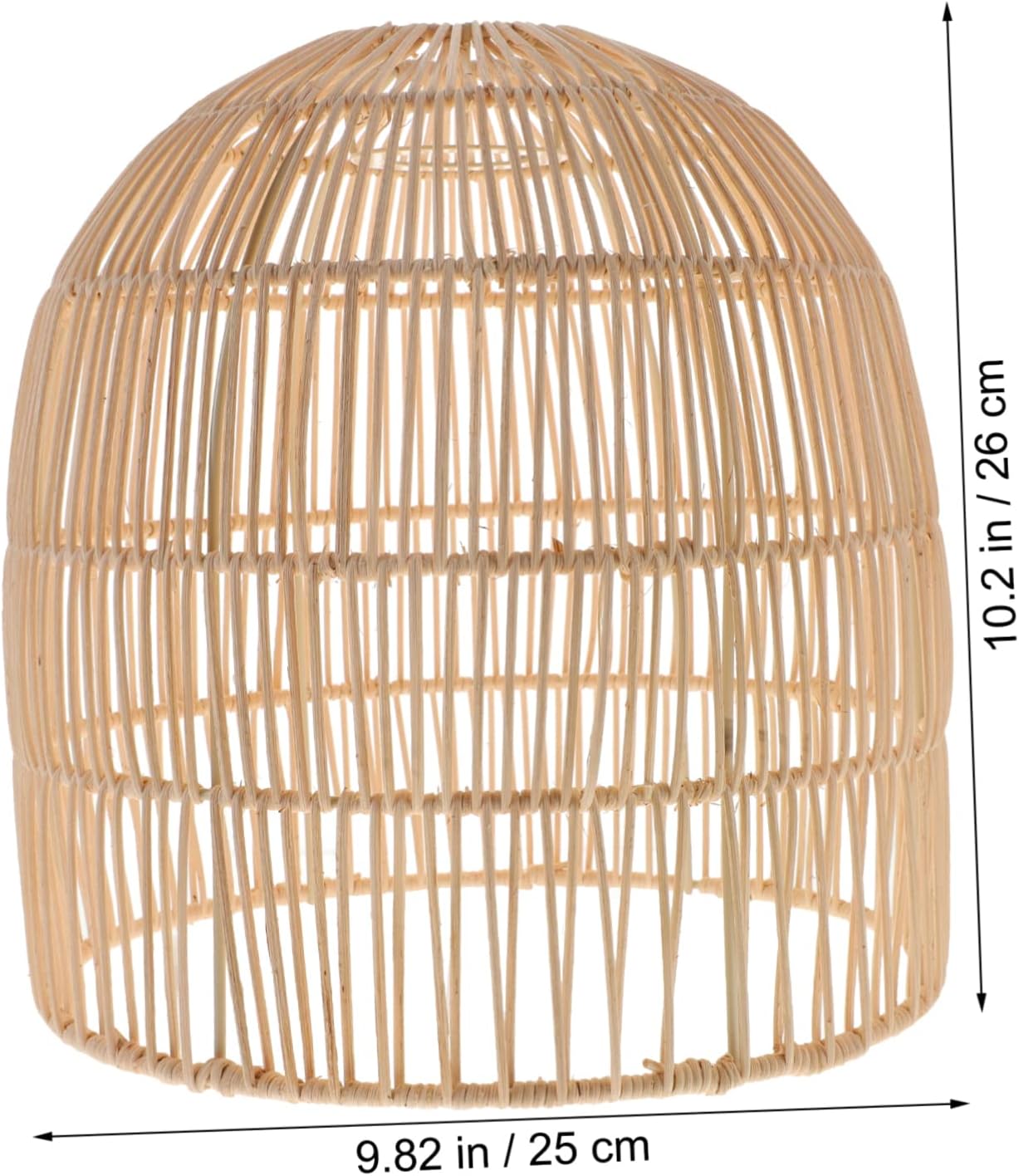 TEHAUX Vintage Style Rattan Lampshade Ceiling Light Fixture Cover for Bedroom Decor