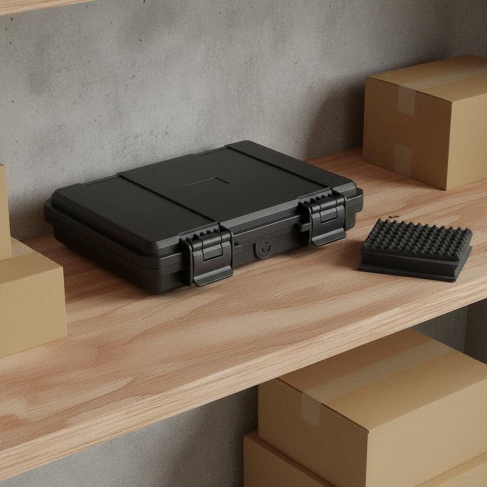 Maletín IP67 Caja de Herramientas Baúl, JSJM1710T Negro con Esponja