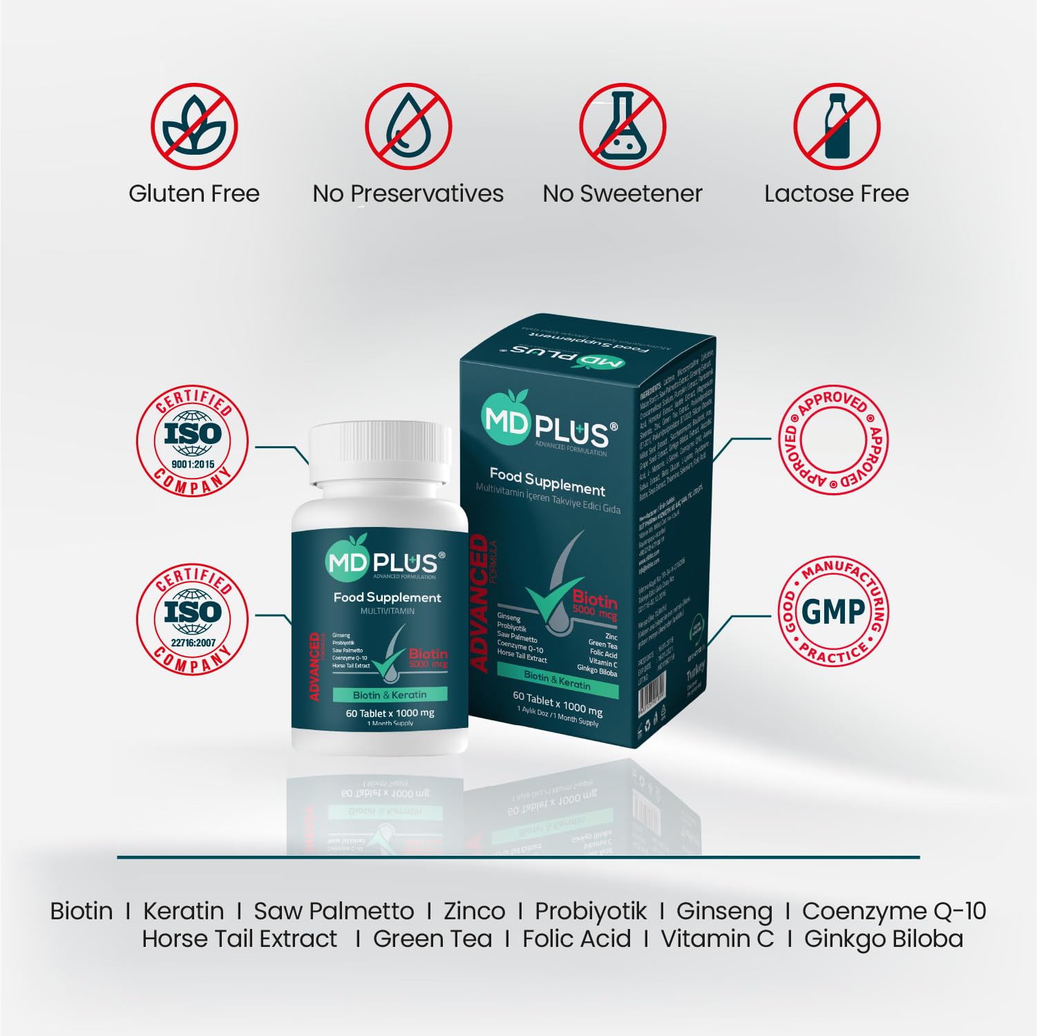 MD Plus Advanced Hair Multivitamin 60 Tablet