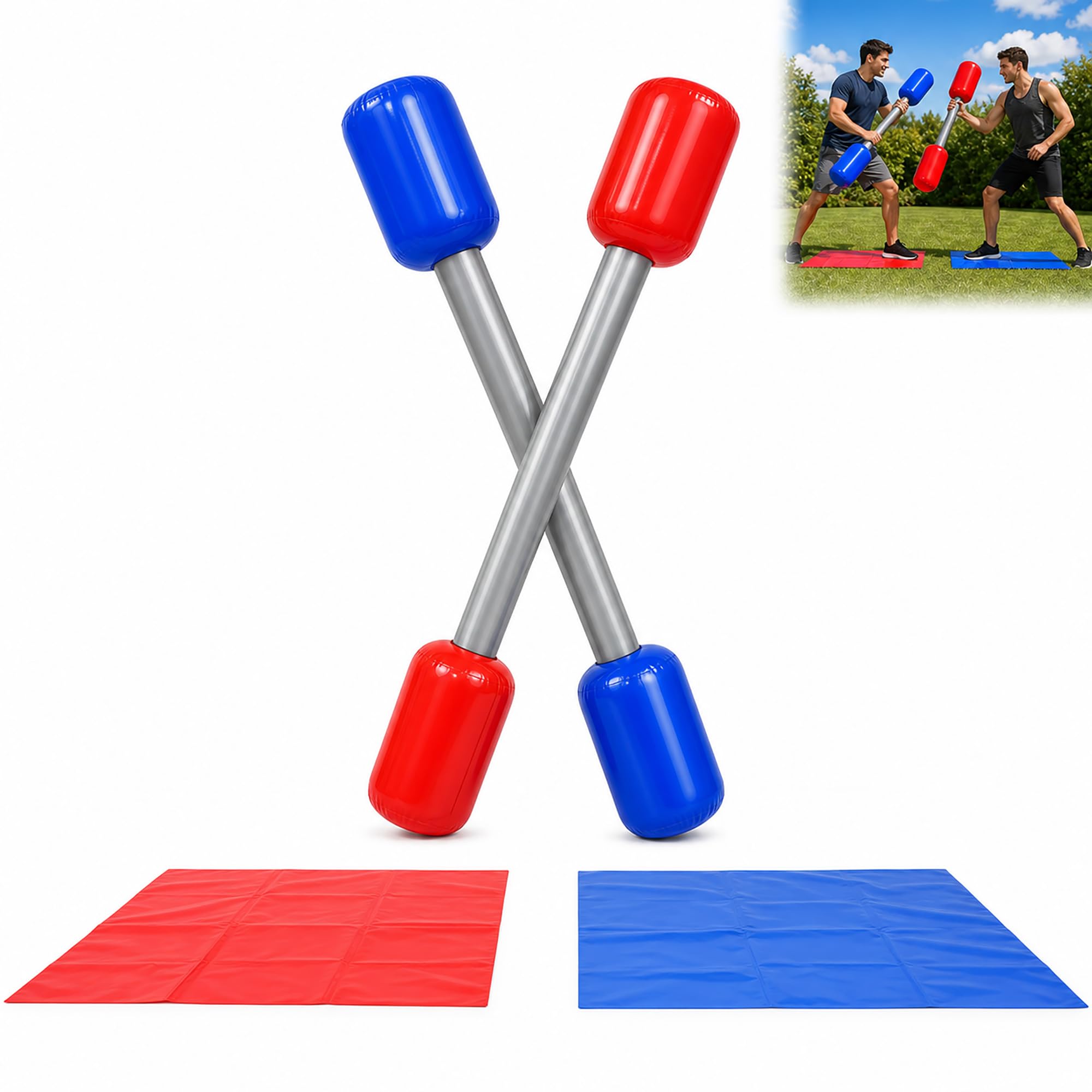 Inflatable Jousting Game 4 Piece Set - Blow Up Gladiator Sticks