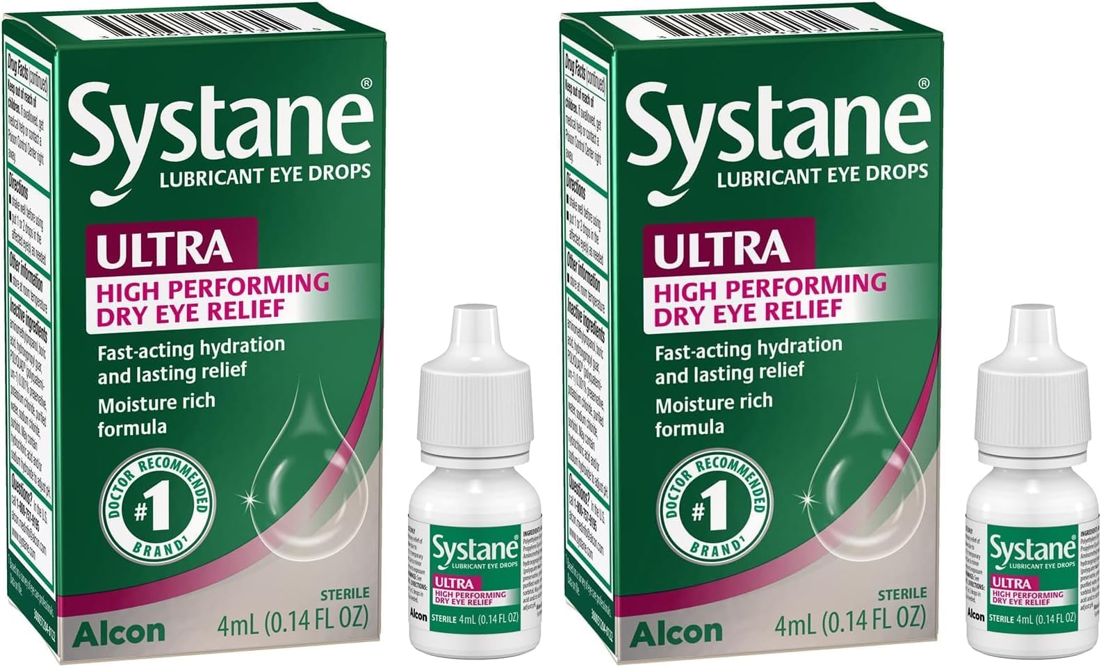 Systane Ultra Lubricant Eye Drops,0.14 Fl Oz (Pack of 2)