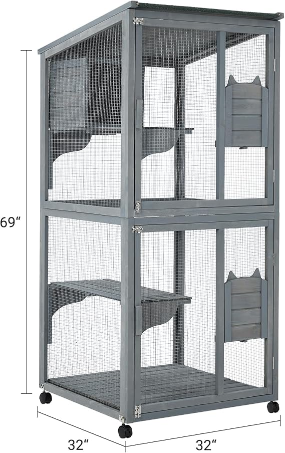 Cat Patio Enclosure, 69 Large Indoor Outdoor Catio Cage