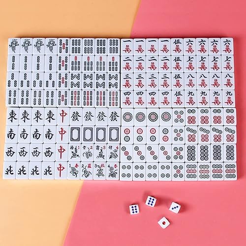 Miniatura 5 de Chinese Mini Majiang 144 Melamine Tiles 0.94"(24MM) with Portable Travel Handbag Complete Mahjong Game Set - (Mah Jong, Mahjongg, Mah Jongg,