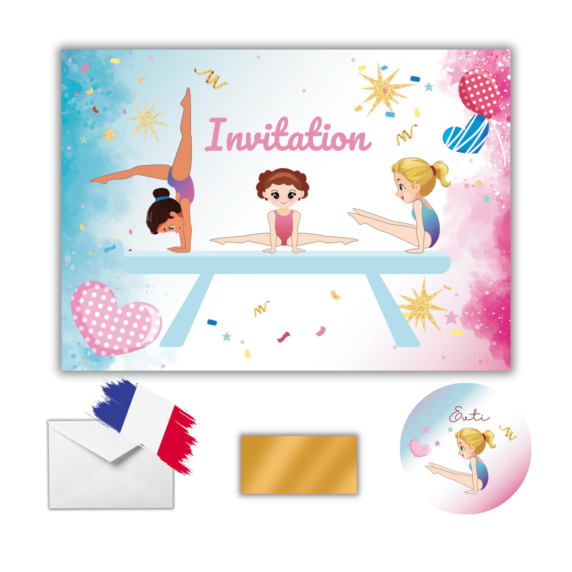 Cartes D'Invitation Anniversaire à Gratter EVTI - Thème Lilo Mixte Avec Enveloppes