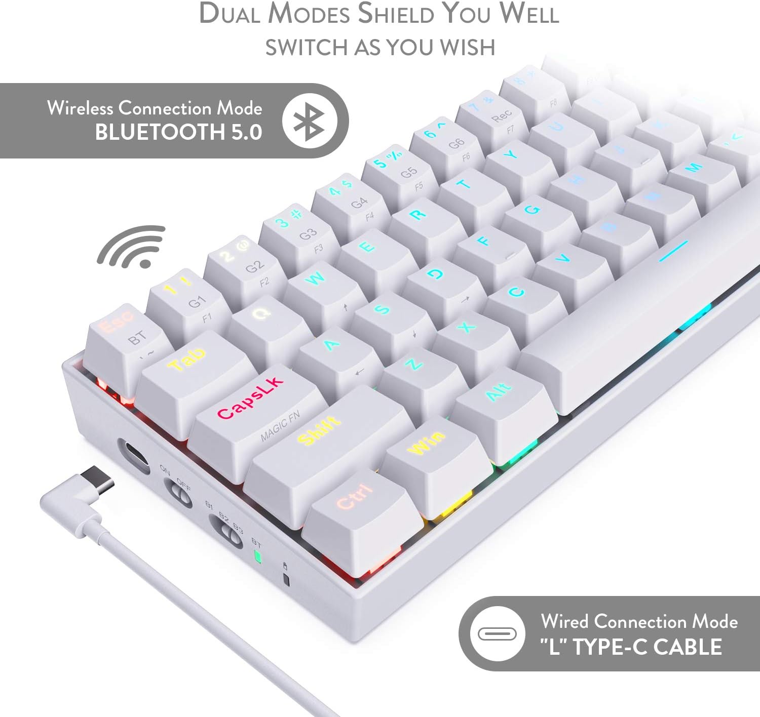 Redragon K530 Pro Draconic 60% Wireless RGB Mechanical Keyboard - Image 4