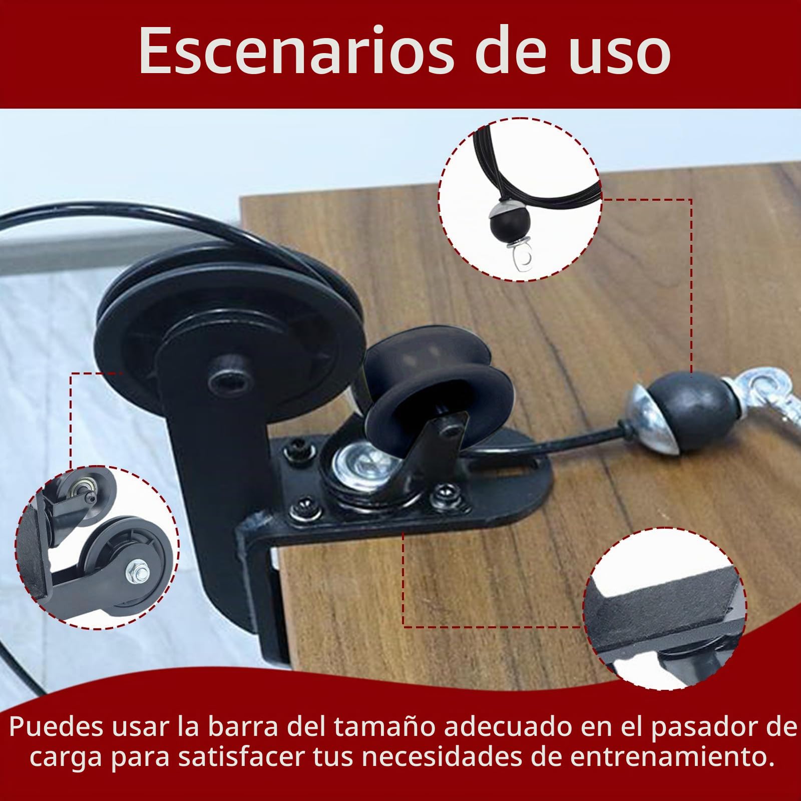 Polea para Entrenamiento de Fuerza de Brazos, Sistema de Poleas para Entrenamiento de Brazos sobre la Mesa, Dispositivo Profesional Entrenador Fuerza Brazos con Pasador de Carga y Cuerda