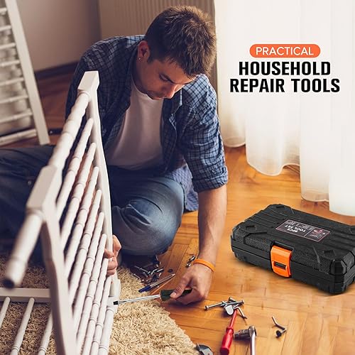 Miniatura 6 de Kit de herramientas de 9 piezas para el hogar, pequeños juegos de herramientas para hombres, mujeres, mini herramientas de mano con caja de