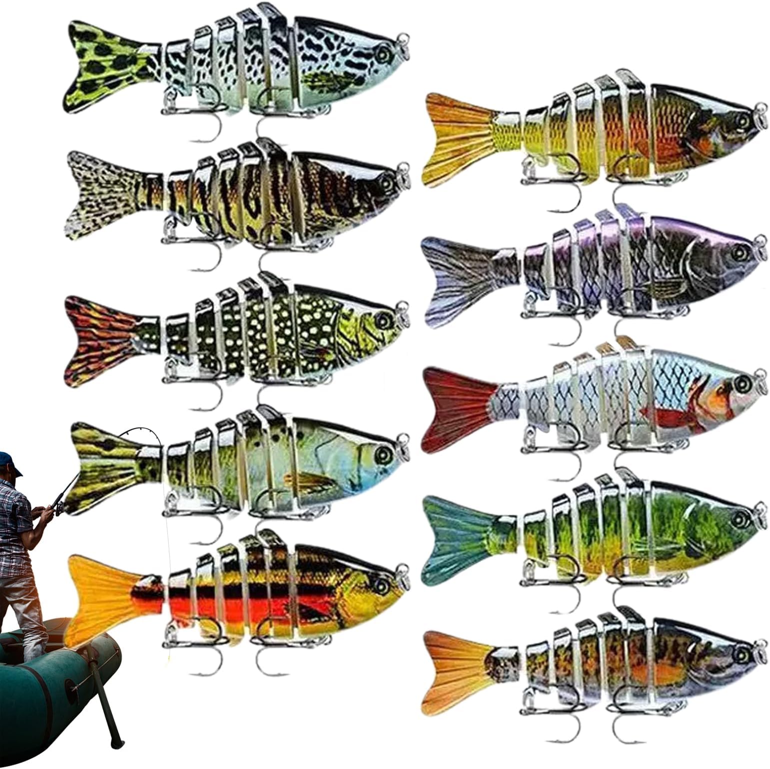 Swim Bait - Tackle Bass Fishing Swimbaits,Versatile Realistic Freshwater Gear for Crucian Carp Perch Pike Sea Bass