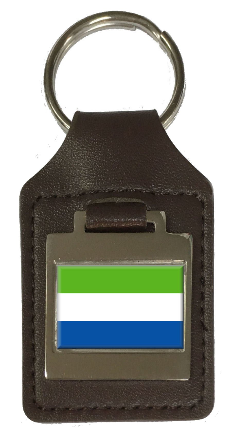Porte-clés en cuir gravé drapeau Sierra Leone accessoire