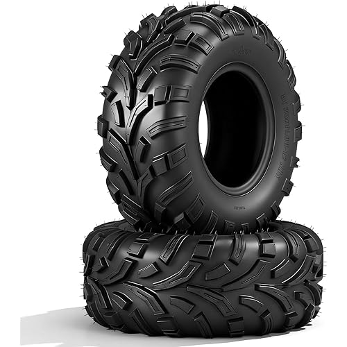 TRIBLE SIX 25x11-12 ATV UTV Tires,6 PR All-Terrain Tires 25x11x12 for Sand Mud Trail,Directional Tread,Tubeless (Pack of 2)