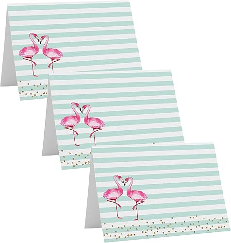 Miniatura 6 de Tarjetas de mesa de flamenco (25 unidades) Buffet Sign  Tropical Baby Shower Boda tarjeta de asiento  Banquete de ducha nupcial  Etiquetas de regalo