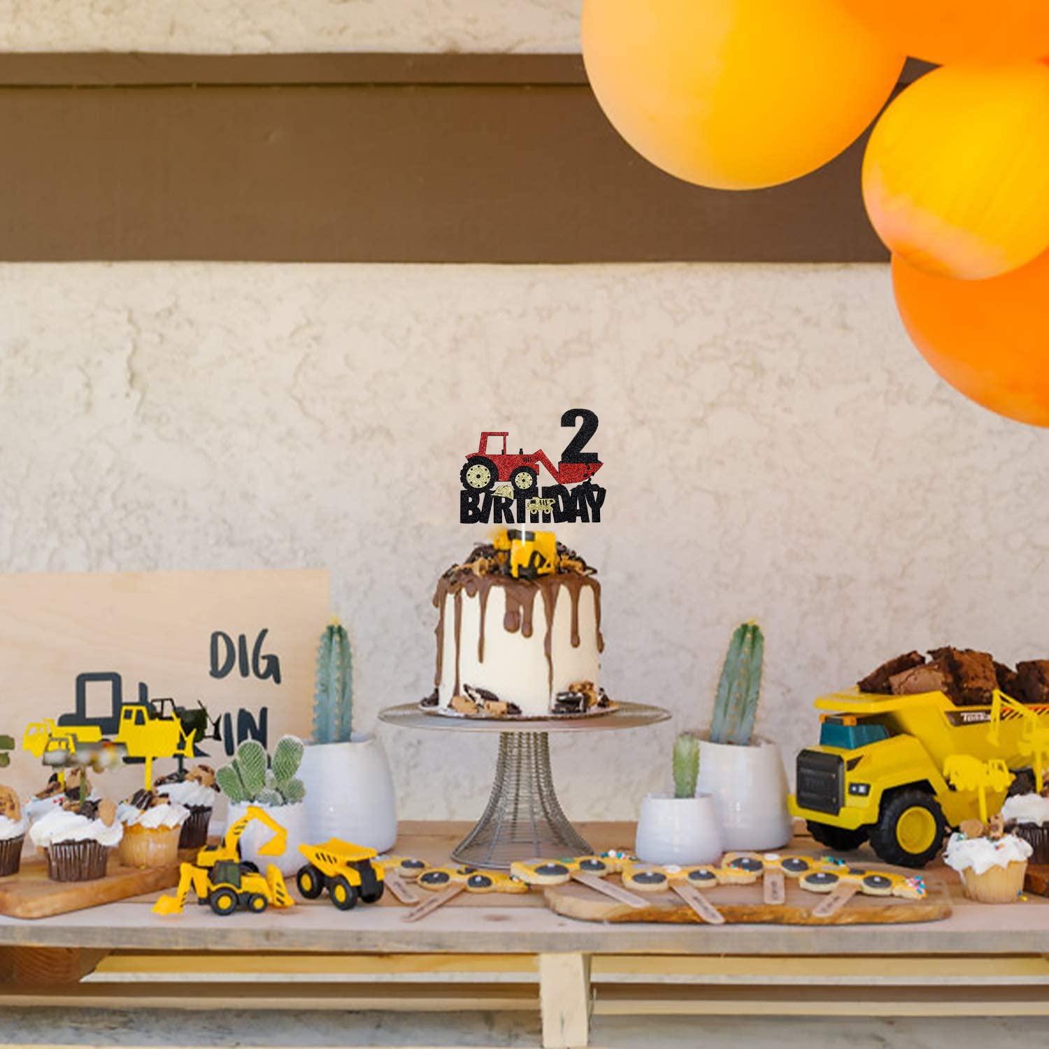 Bagger Geburtstagsdeko Set - 51 Teile Für Baustellen Party - 2 Jahre