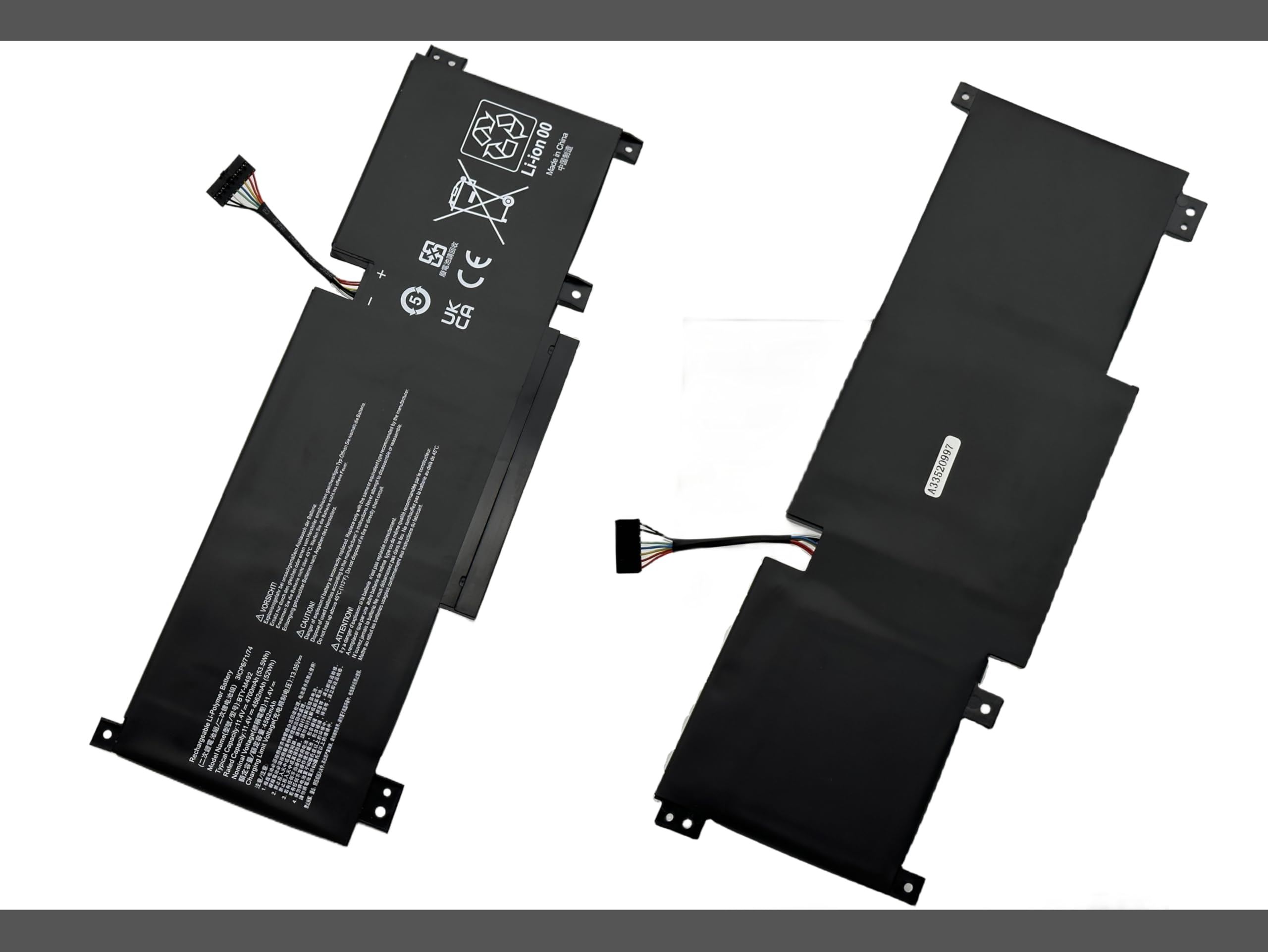 MSI BTY-M492 Batteria - 4700mAh Batteria Ricambio Compatibile per MSI KATANA GF66 Pulse GL66 GL76 11UG BRAVO 15 | Batteria Mercato MSI BTY-M492 Batteria - 4700mAh Batteria Ricambio Compatibile per MSI KATANA GF66 Pulse GL66 GL76 11UG BRAVO 15 | Batteria Mercato