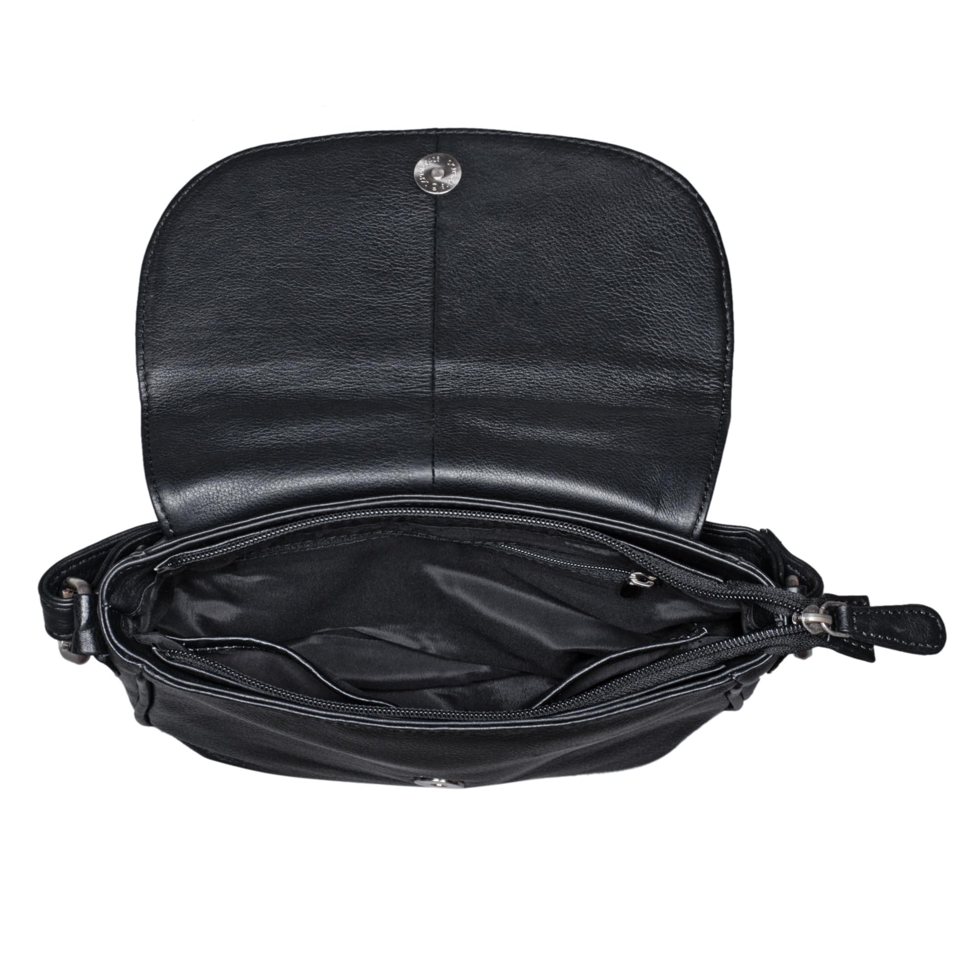 STILORD Tamara Kleine Handtasche Damen Leder Schwarz Umhängetasche Vintage für Frauen zum Ausgehen Abendtasche Partytasche Elegante Echtleder Tasche