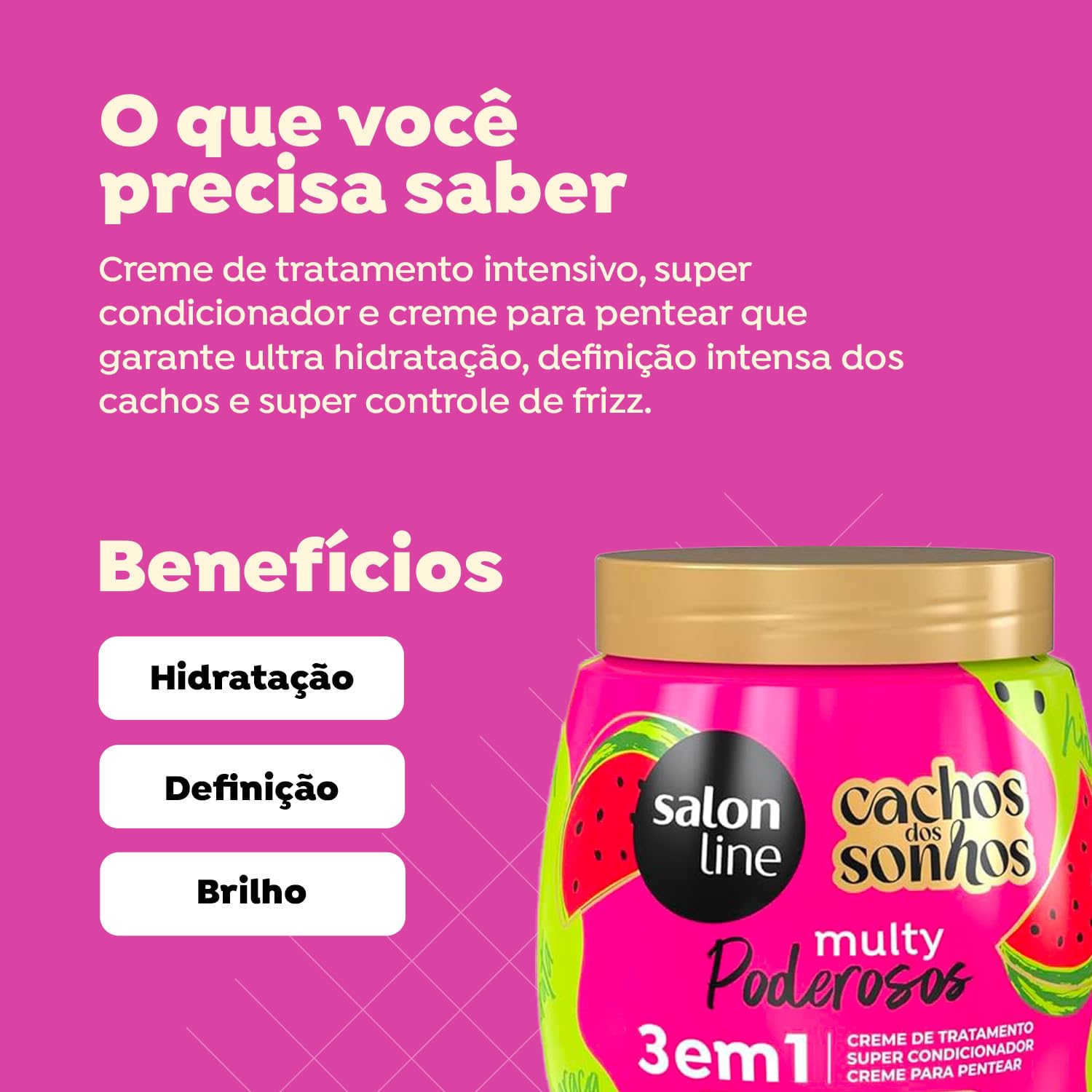 Salon Line Multy Poderosos 3-in-1 Curl Cream Watermelon & Oil Mix 1 kg