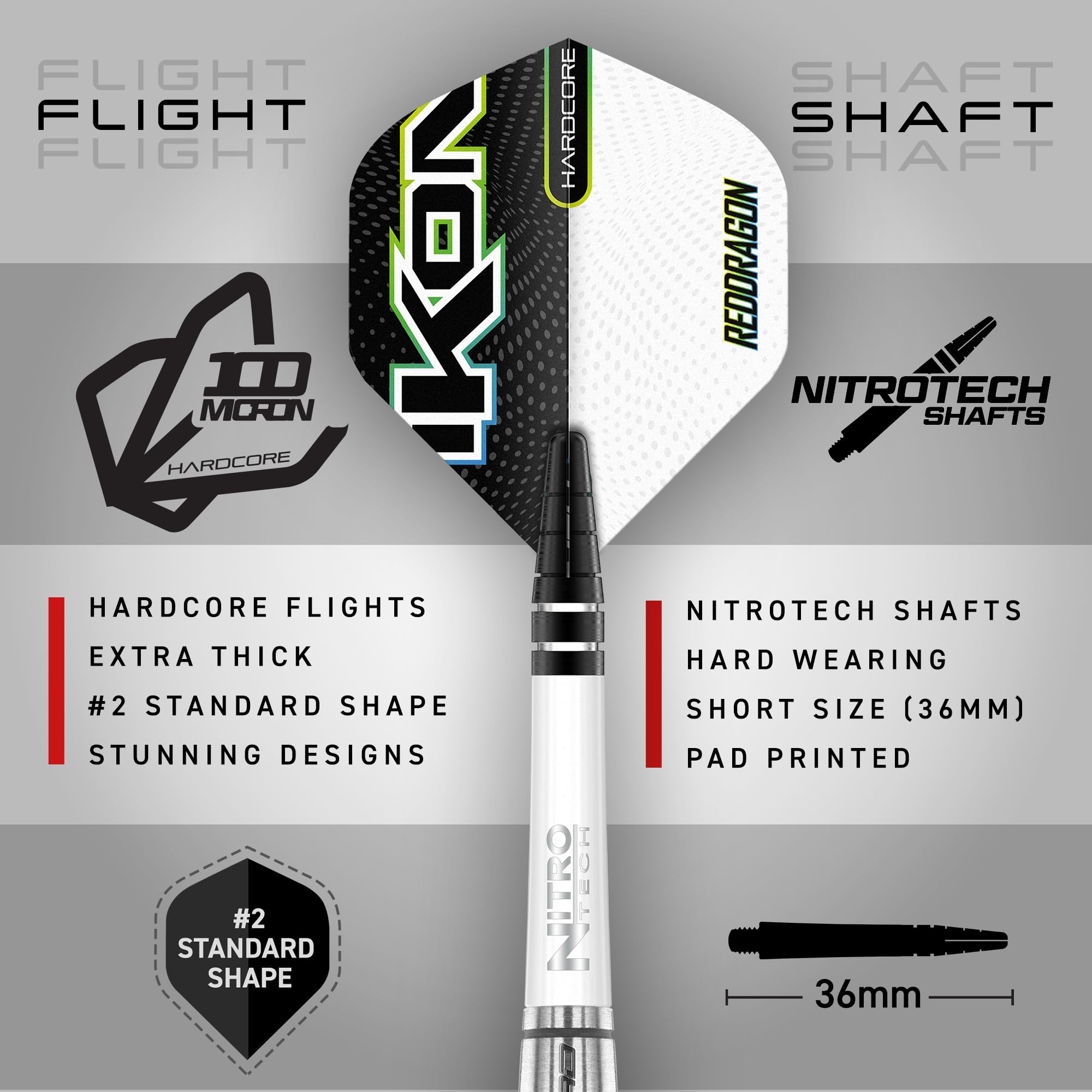 RED DRAGON Ikon Signature Series - Set Professionale di Freccette in tungsteno con Alette e fusti