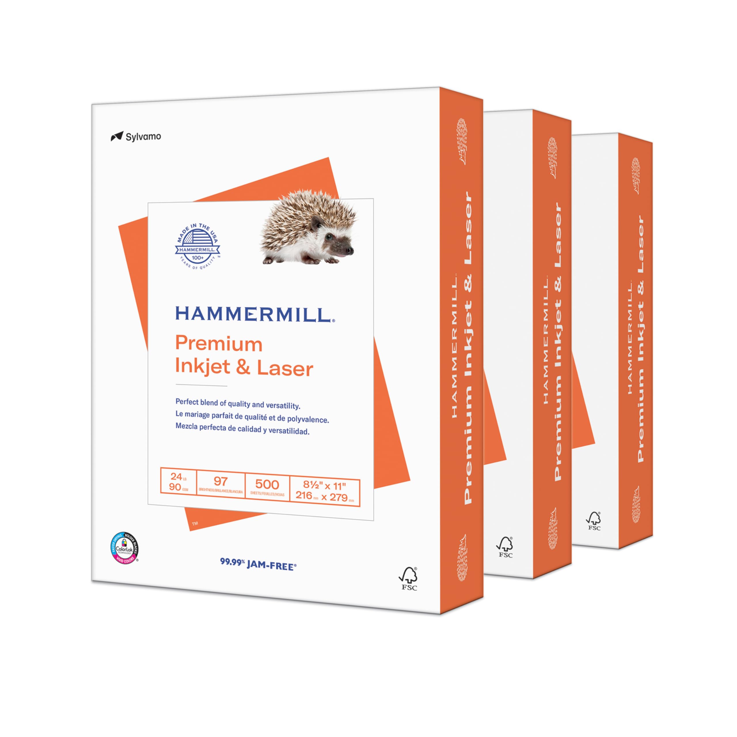 Printer Paper by Hammermill – Letter, White, Pack of 3, Model 166140VS