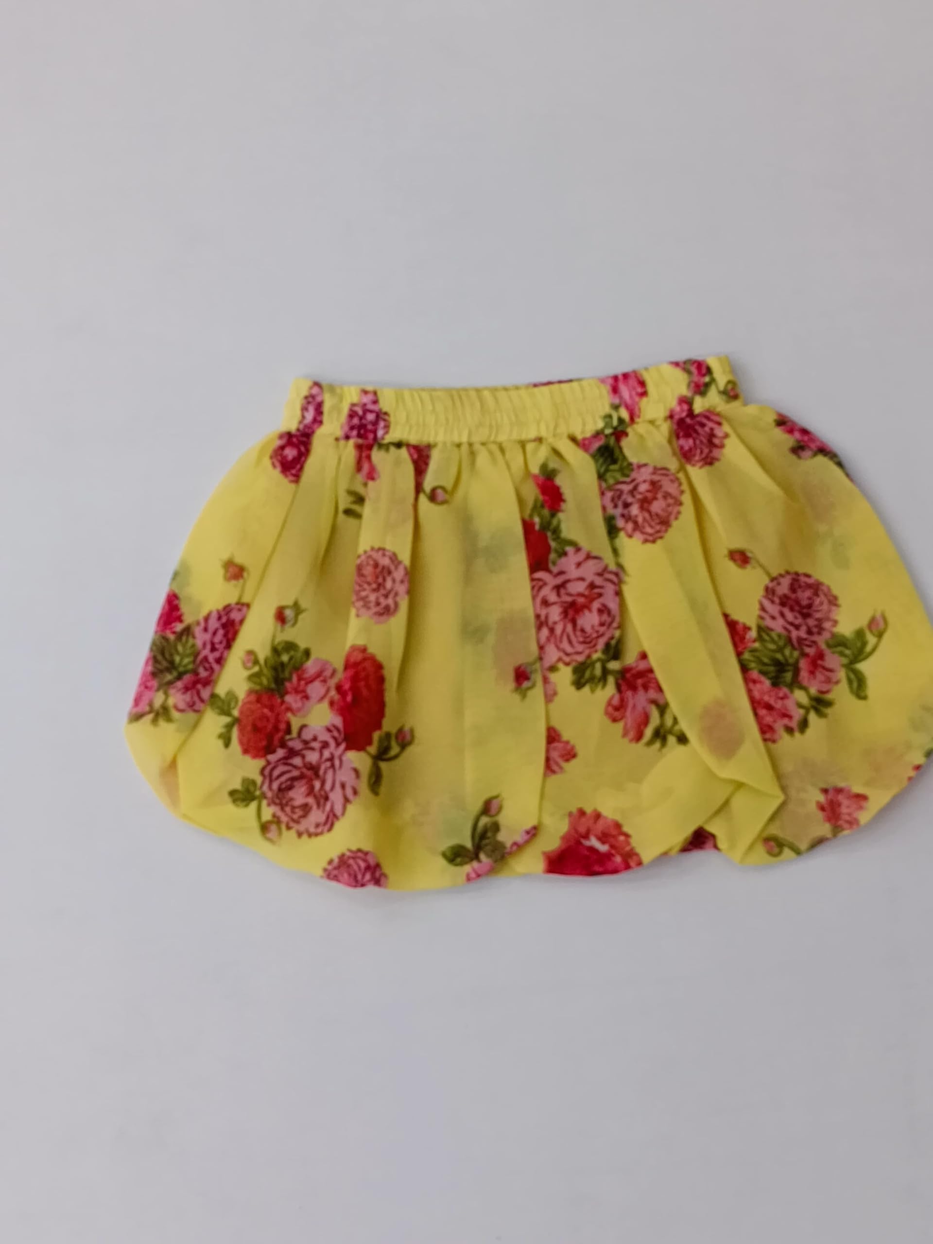 CREATIVE KIDS Baby Girl Polyester Pink Floral Print Knee Length Skirt (Beige & Pink, 3M) - Image 2 thumbnail