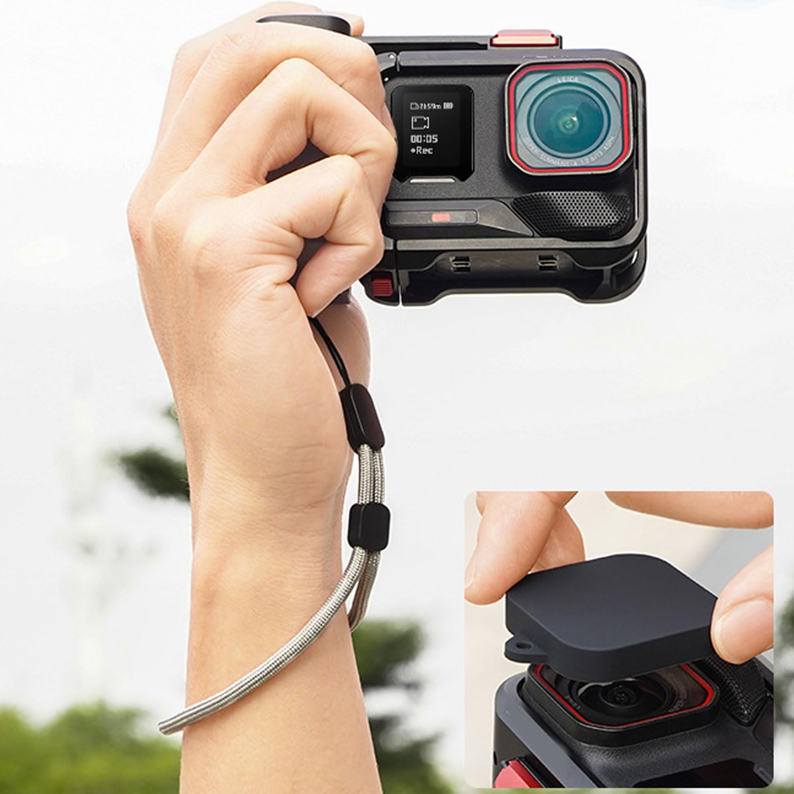 Focket Kit Street Grip per Ace Pro 1 e 2, Gabbia per Fotocamera in Lega di Alluminio con Impugnatura in Silicone Antiscivolo, Slitta Fredda e Supporti Filettati da 1/4 di Pollice per la Fotografia