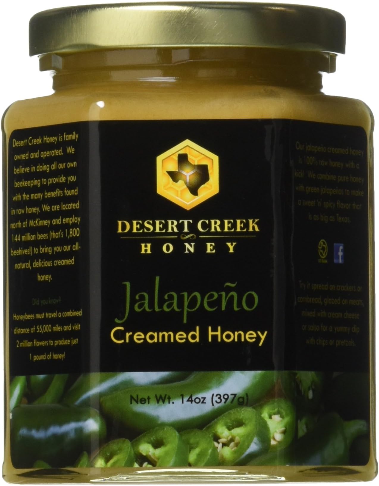 Desert Creek Honey Jalapeño Creamed Honey, 14 oz.
