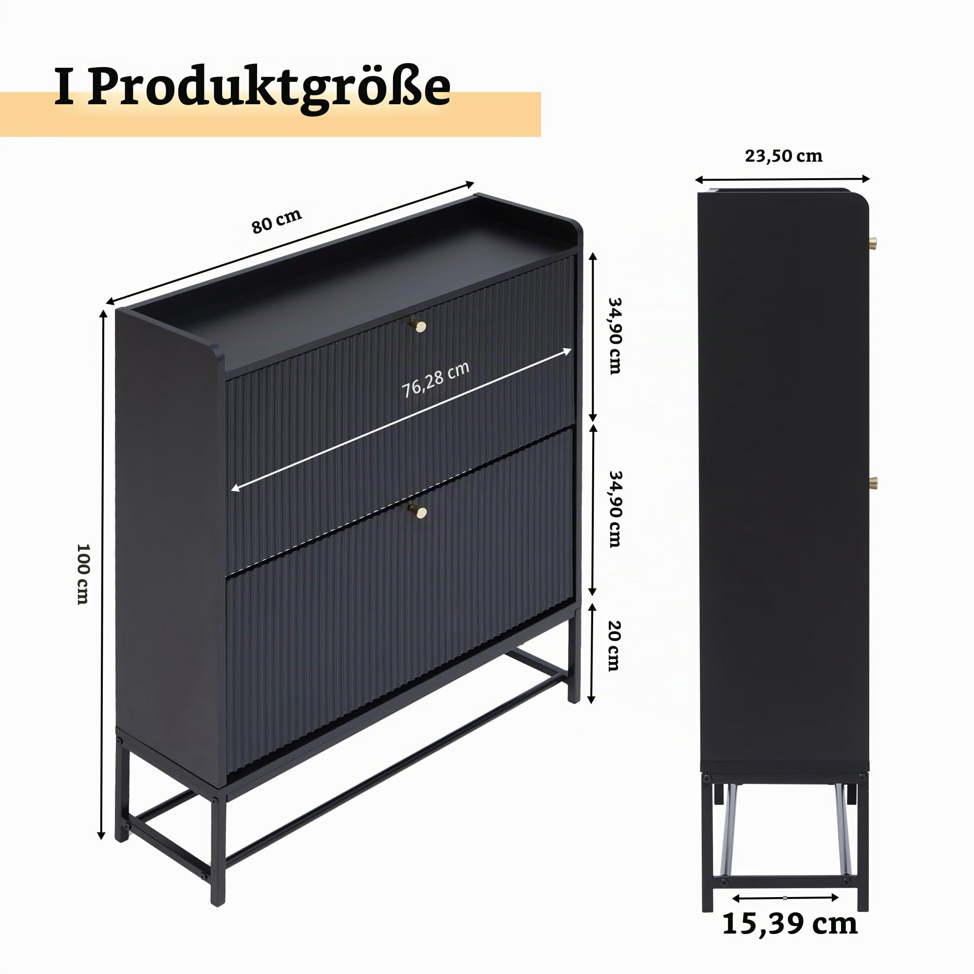 Muster Schuhschrank – doppelschichtiger Aufbewahrungs-Organizer mit Doppeltür für den Eingangsbereich, modernes, langlebiges Design mit verstellbaren Regalen