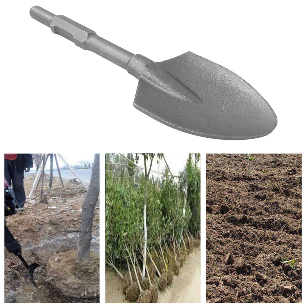 Greensen Scalpello per vanga in argilla per martelli demolitori Scalpello in acciaio legato con codolo esagonale 1-1/8 pollici con scatola in plastica per martello demolitore elettrico