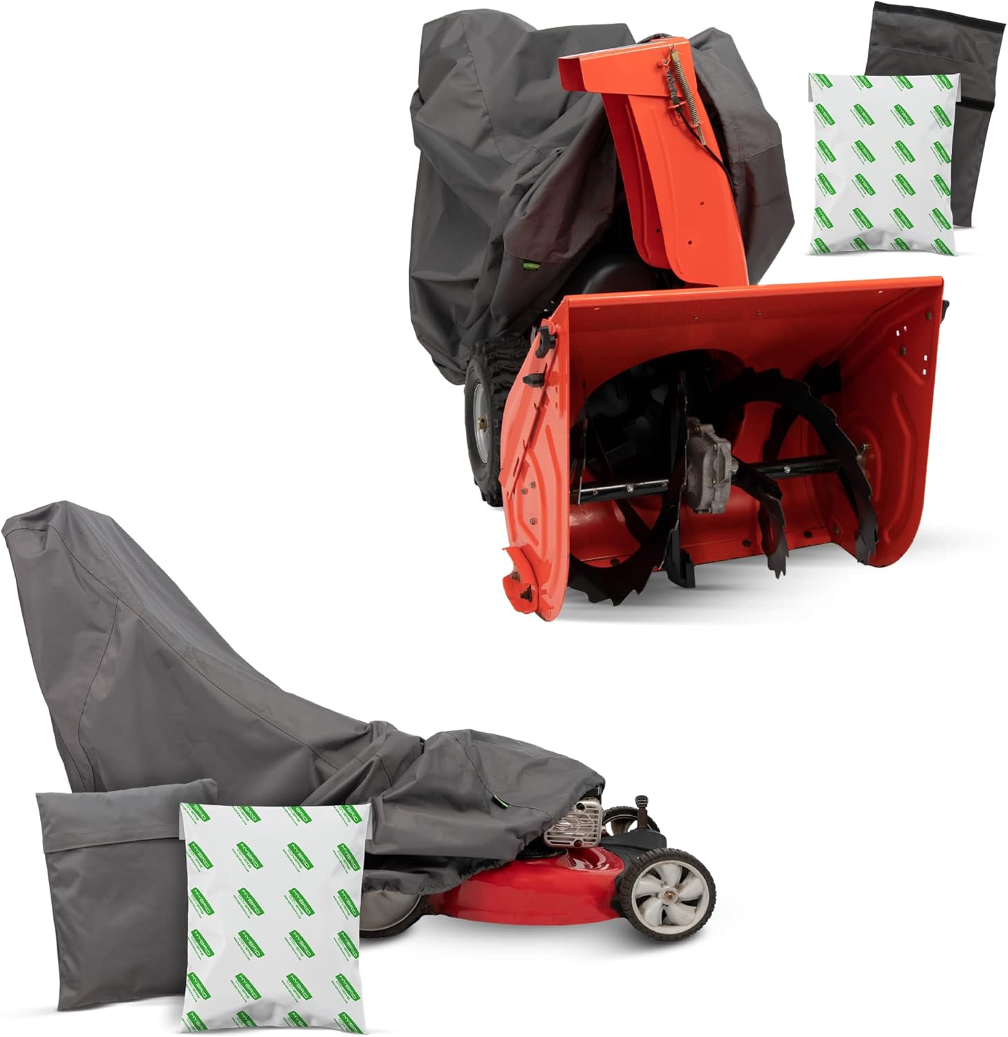 Lawn Mower and Two-Stage Snow Blower Bundle - Heavy Duty 600 D Fabric - Secure Fit with Drawcord - Waterproof - Dustproof - Fade Resistant - Tear Resistant