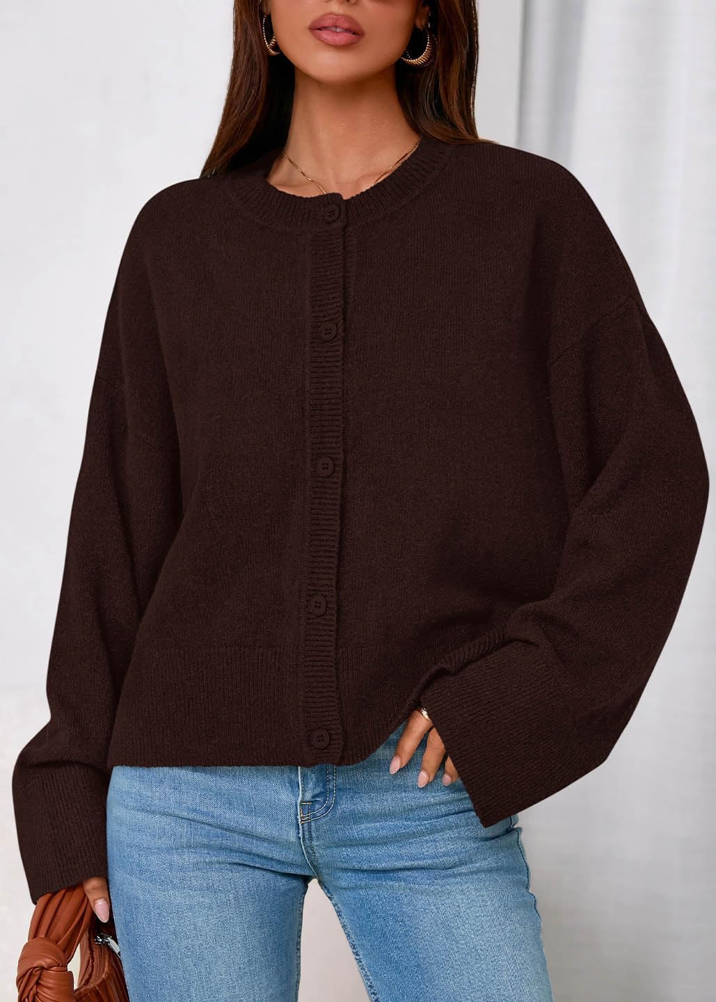 KIRUNDO Cardigan Sweaters for Women Fall Trendy Long Sleeve Chunky Knit Button Up Oversized Winter Jacket Casual Outwear - Image 5