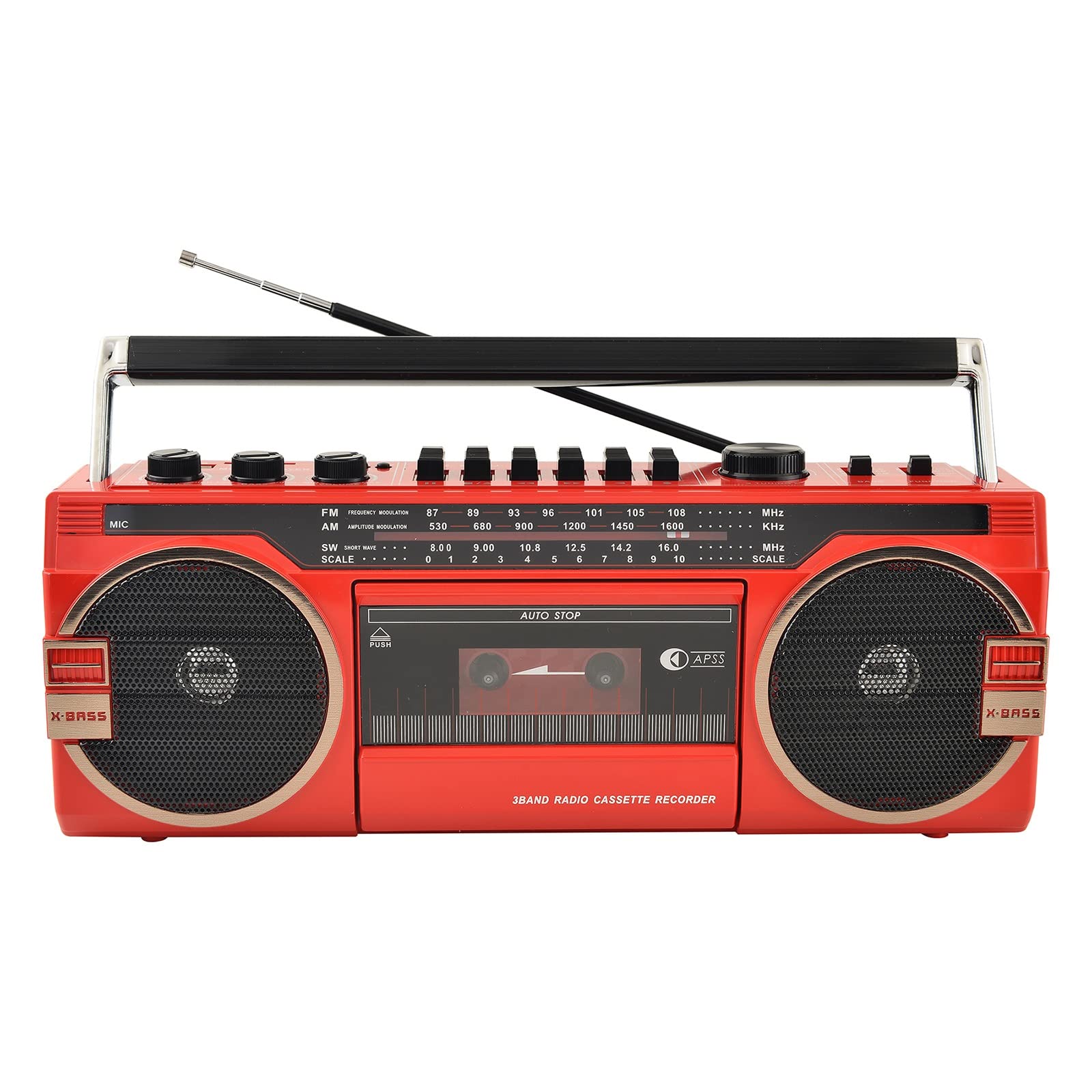 WDWDW Cassette Player Bluetooth CD Boombox Portable Radio Portable with Built-In Stereo Speaker,USB and TF Card Music,5.0,Classic 80s